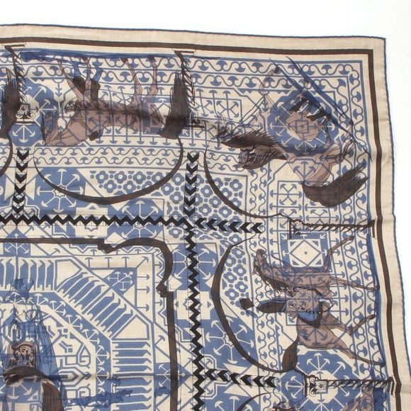 Hermes Carre Geant 140 Imprimeur Fou Charabia Cashmere Silk Horse Pattern Stole - Picture 3 of 9